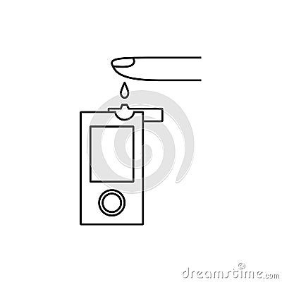 Meter. Control of blood glucose levels with pomoschyuspetsialnogo device. World Diabetes Day. Vector Illustration