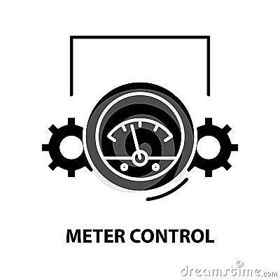 meter control icon, black vector sign with editable strokes, concept illustration Cartoon Illustration