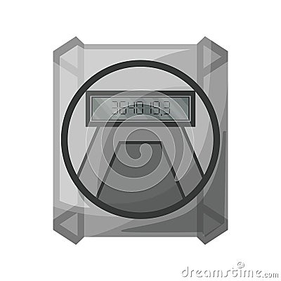 Meter counter. Electric power measurement. Electricity meter to record energy consumption. Isolated vector cartoon icon Vector Illustration