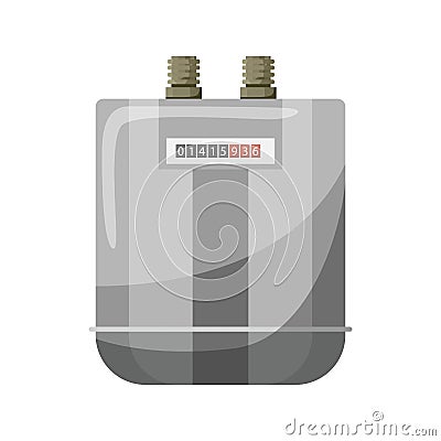 Meter counter. Gas power measurement. Fuel meter to record consumption. Isolated vector cartoon icon on white background Vector Illustration