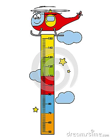 Meter wall helicopter Vector Illustration