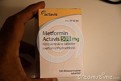 Metformin actavis 500 gm tables medicne Editorial Stock Photo