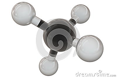 Methane molecule isolated on white background Stock Photo