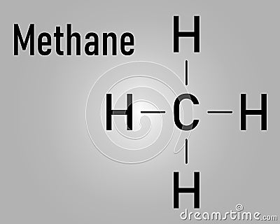 Methane natural gas molecule. Skeletal formula. Vector Illustration