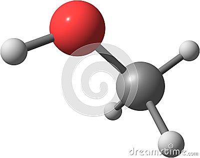 Methanol molecular structure isolated on white Stock Photo