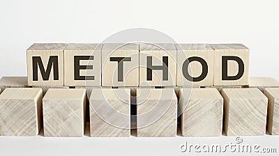METHOD word from wooden blocks on the desk, search engine optimization concept Stock Photo