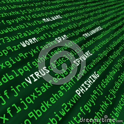 Methods of cyber attack in computer code Stock Photo