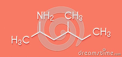 Methylhexanamine dimethylamylamine, DMAA stimulant molecule. Skeletal formula. Stock Photo