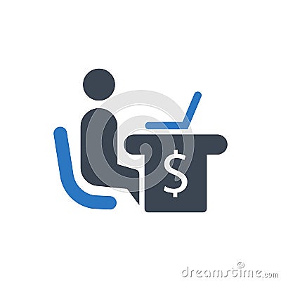 Accounting manager icon Vector Illustration
