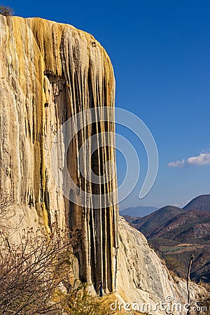 Exploring petrified waterfalls at Hierve el Agua Editorial Stock Photo