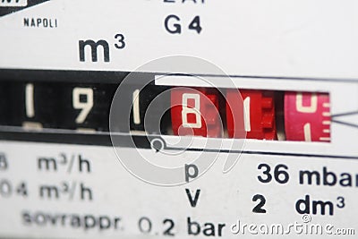 Metric gas meter Stock Photo