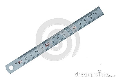 Metric Steel Ruler Stock Photo