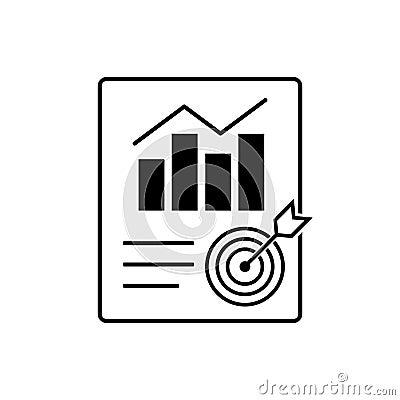Metrics report vector icon. Document with chart symbol. Accounting concept for your web site design, logo, app, UI. illustration Vector Illustration