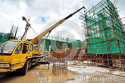 Metro construction working area, Shenzhen, China Editorial Stock Photo