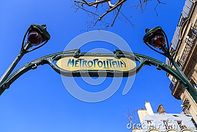 Metro entrance in Paris Editorial Stock Photo