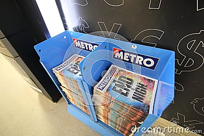 Metro free newspaper London England Editorial Stock Photo