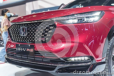 Metro Manila, Philippines - A new red 2023 Honda HR-V RS on display at the Philippine International Motor Show Editorial Stock Photo