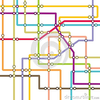 Metro scheme - subway map Cartoon Illustration