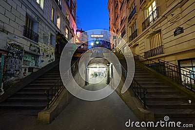 Metro Station Lamarck-Caulaincourt Paris Editorial Stock Photo