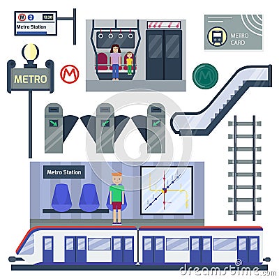 Metro station vector illustration. Vector Illustration