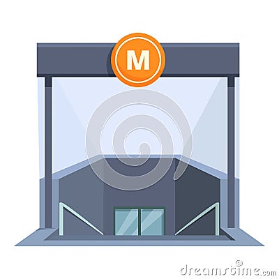 Metro subway entrance icon cartoon vector. City travel Vector Illustration