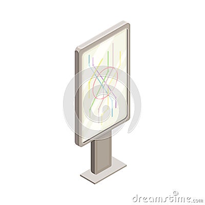 Metro or Subway Map with Station and Line Navigation as Rapid Transit Urban System Isometric Vector Illustration Vector Illustration