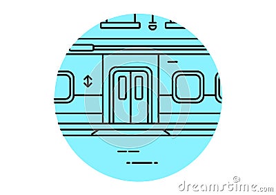 Metro subway station in a big city Cartoon Illustration