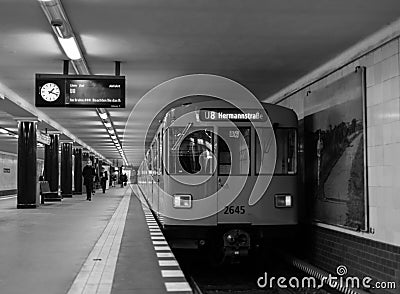 Metro (U-bahn) train in Berlin Editorial Stock Photo