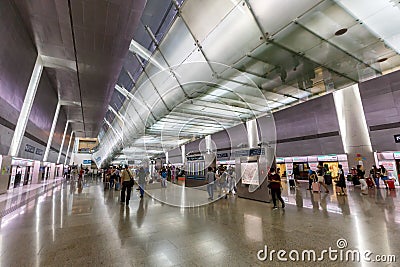 Metro underground station Changi Airport public transport in Singapore Editorial Stock Photo