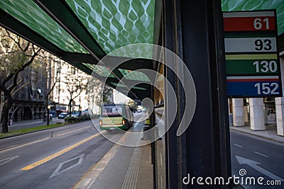 Metrobus station on Alem Avenue in downtown Buenos Aires Stock Photo