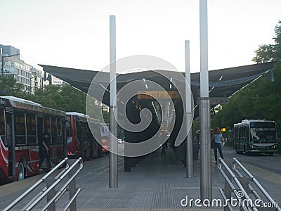 Metrobus station in Buenos Aires Argentina Editorial Stock Photo