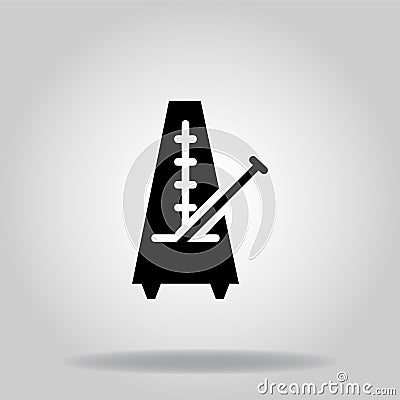 Metronome icon or logo in glyph Vector Illustration