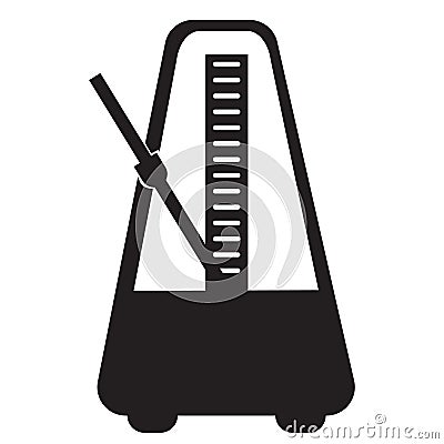 Metronome icon on white background. music and instrument symbol. tempo sign. flat style Vector Illustration