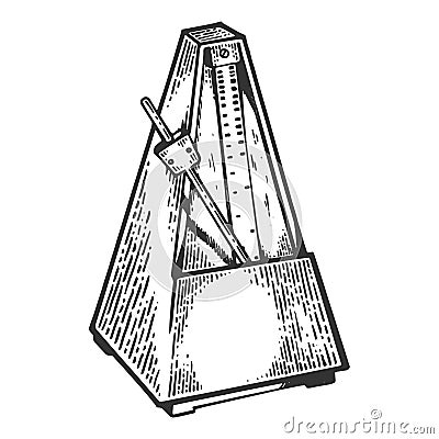 Metronome tool engraving vector illustration Vector Illustration