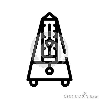 Metronome tool line icon vector illustration black Vector Illustration