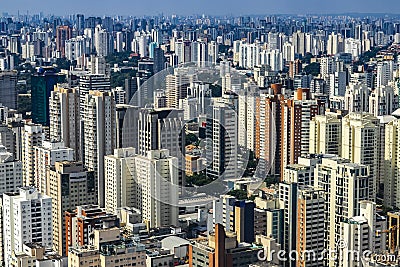 Metropole view from above. Aerial view of Sao Paulo city, Brazil. Stock Photo