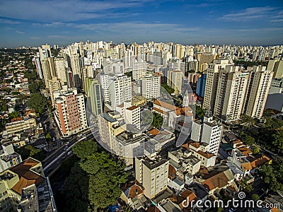 Metropole view from above. Aerial view of Sao Paulo city, Brazil. Stock Photo