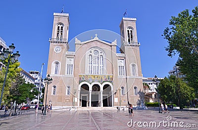 Metropolitan Cathedral of the Annunciation Athens Greece Editorial Stock Photo