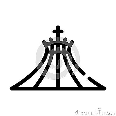 Metropolitan cathedral of blessed virgin mary, brazil line icon vector illustration Vector Illustration