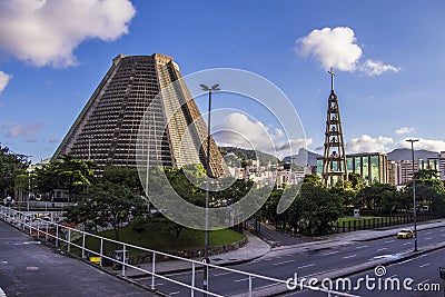 Metropolitan Cathedral of Saint Sebastian - Rio de Janeiro Editorial Stock Photo