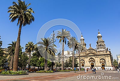 The Metropolitan Cathedral of Santiago, Chili Editorial Stock Photo