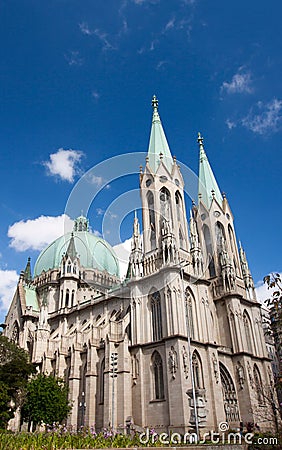 Metropolitan Cathedral in Sao Paulo Stock Photo