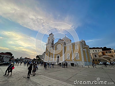 The Metropolitan church of Ypapanti (The Presentation of the Savior) in Kalamata city, Messenia, Editorial Stock Photo