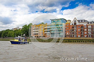 Metropolitan Police, Marine Policing Unit on river Thames. Editorial Stock Photo