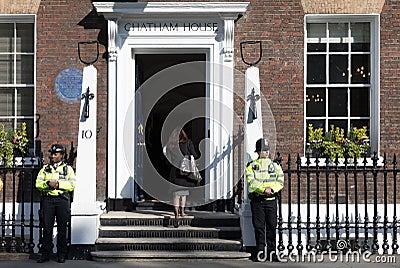 Metropolitan Policewoman on duty in London Editorial Stock Photo