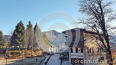 Metsovo city buildings and architecture greece Editorial Stock Photo