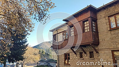 Metsovo city buildings and architecture greece Stock Photo