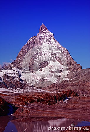 The Mountain Matterhorn in Switzerland Stock Photo