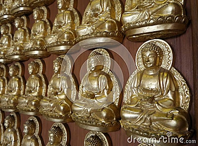 Meun Buddhasukkhavadi Hall with the thousands of small Buddha images. Stock Photo