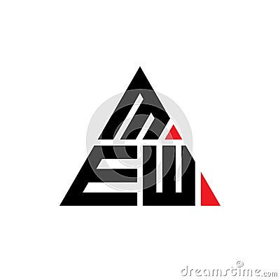 MEW triangle letter logo design with triangle shape. MEW triangle logo design monogram. MEW triangle vector logo template with red Vector Illustration
